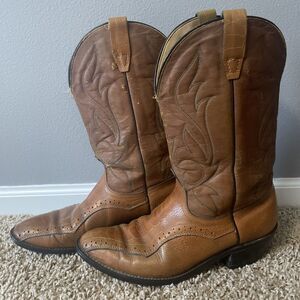 Vtg Laredo Brown Nico Leather Western Style Boots Men's Size 10EE Distressed USA